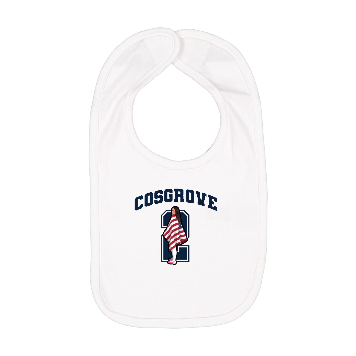 Infant Bib — Number in White