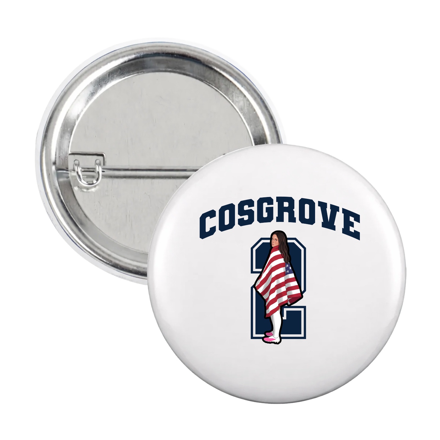 Game Day Button — Number in White
