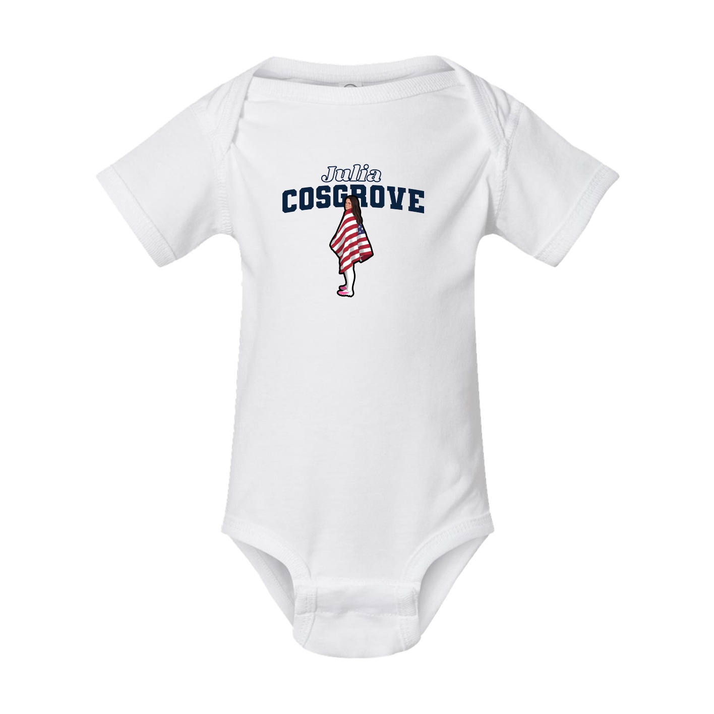 Baby Onesie — Name Arch in White