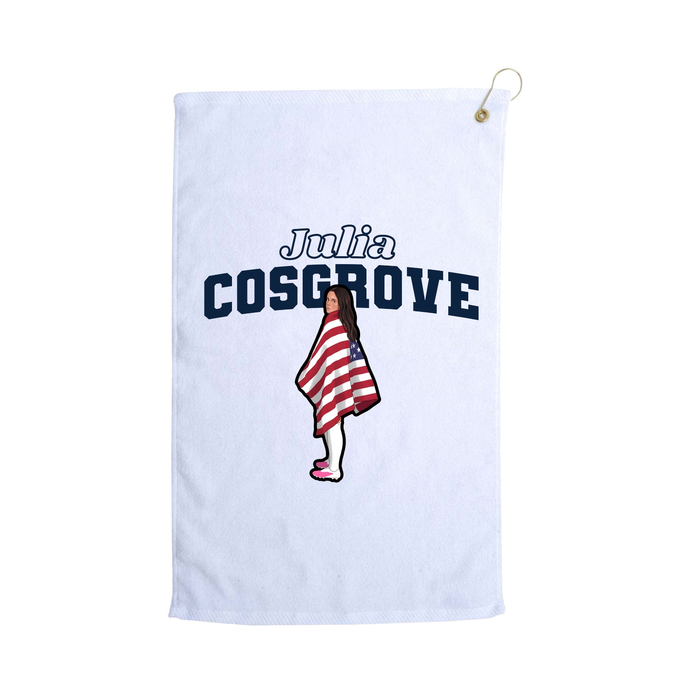 Golf Towel — Name Arch in White