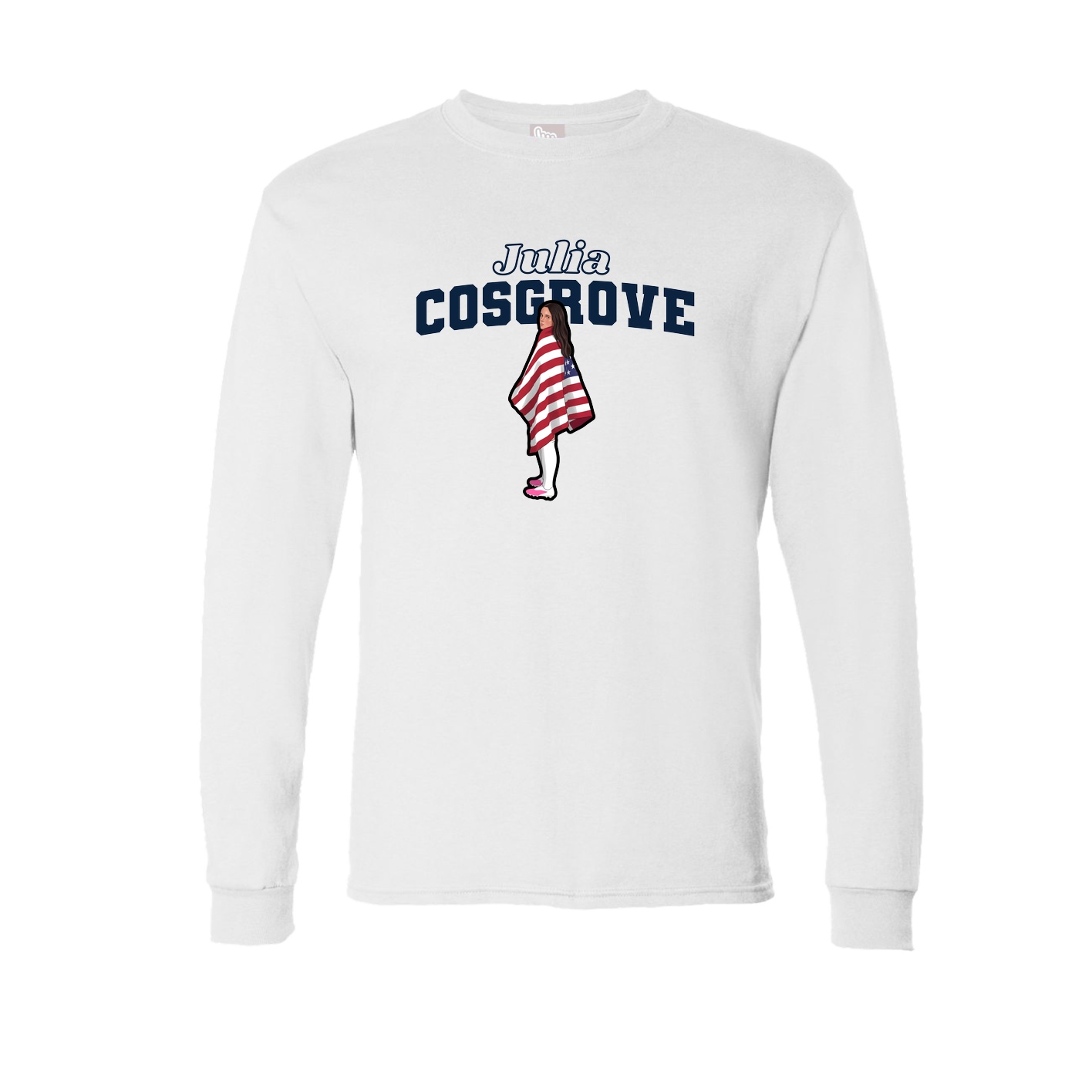 Long Sleeve Tee — Name Arch in White