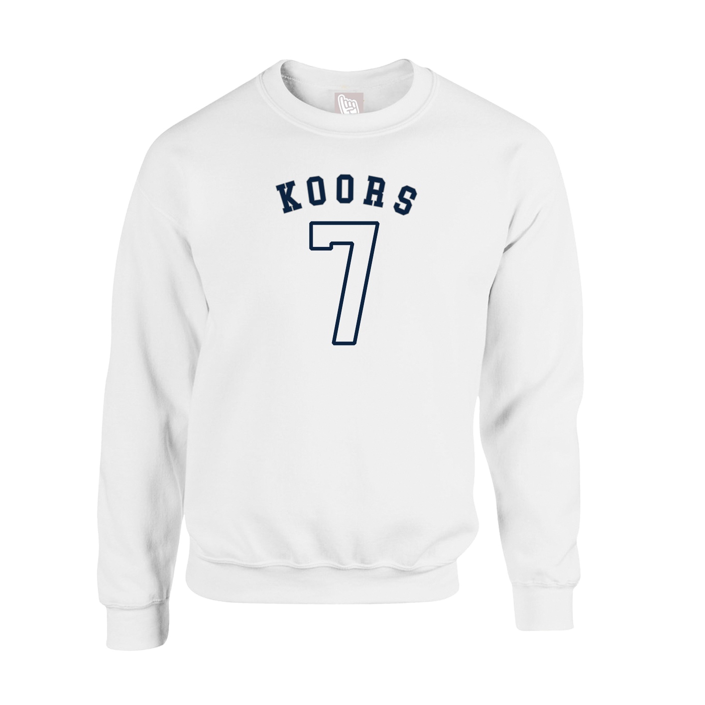 Fleece Crew — Shirsey Arch in White