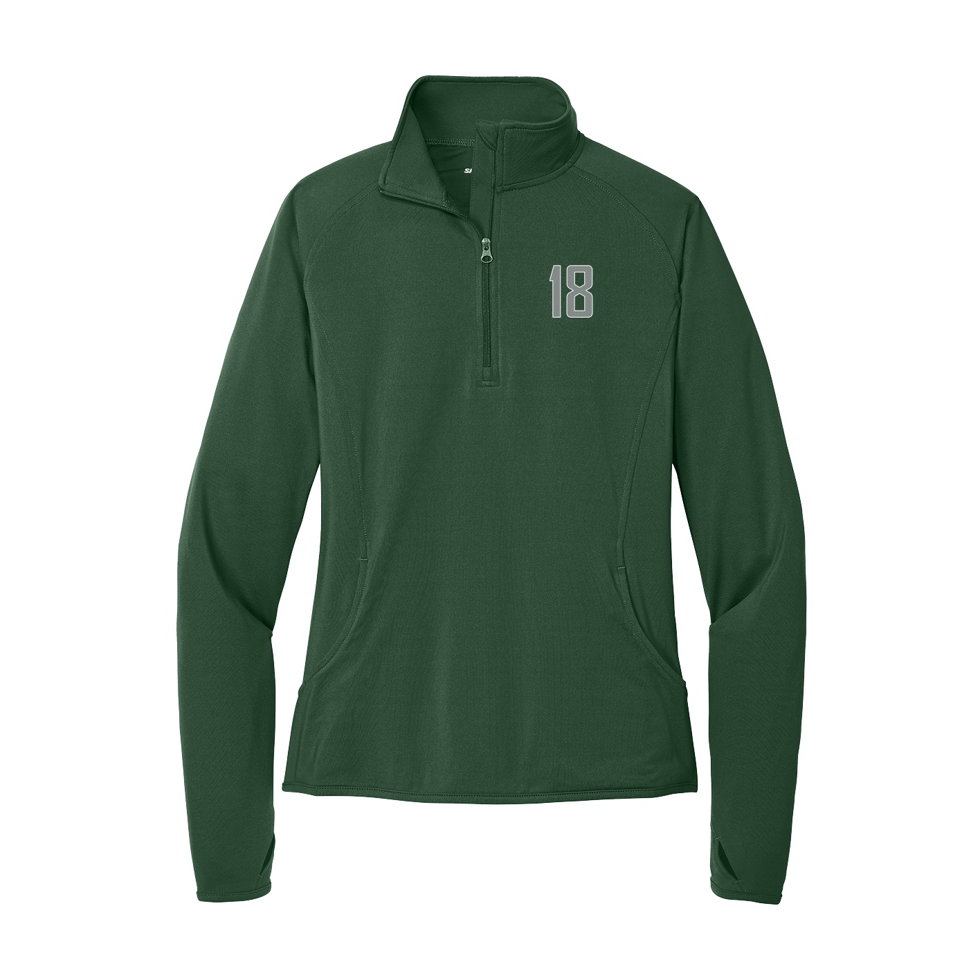 Women's Q-Zip Pullover — Front Shirsy in Green