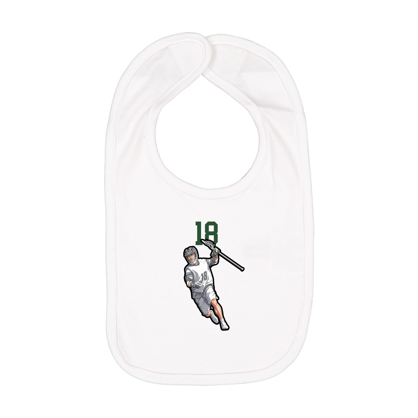 Infant Bib — Number Top in White