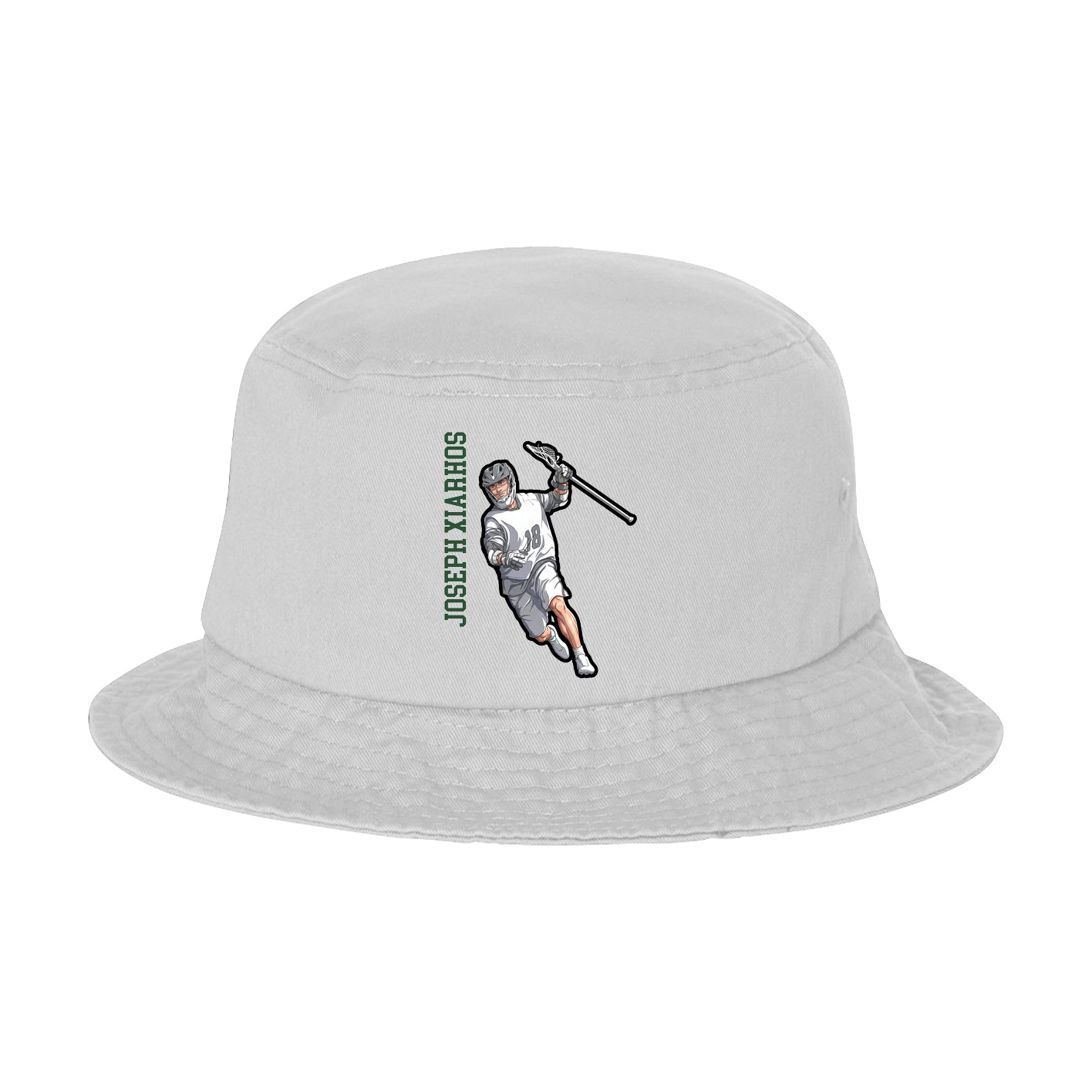 Bucket Cap — Name Vertical in White