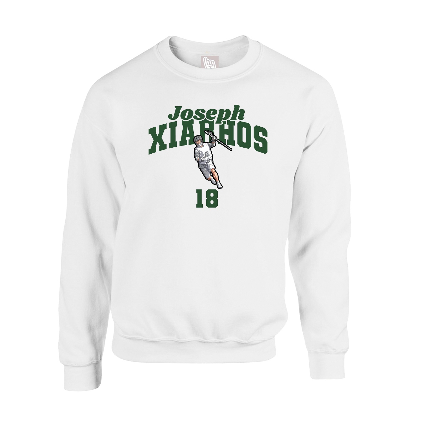 Fleece Crew — Signature Arch in White