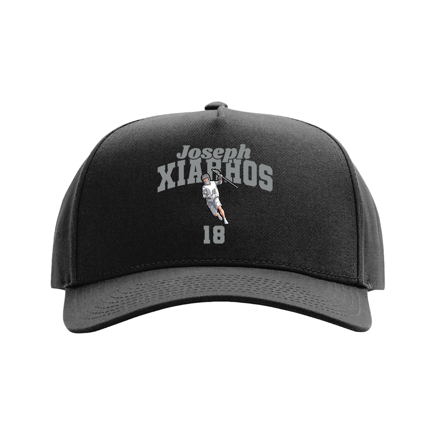 Full Fabric Five-Panel Champ Cap — Signature Arch in Black
