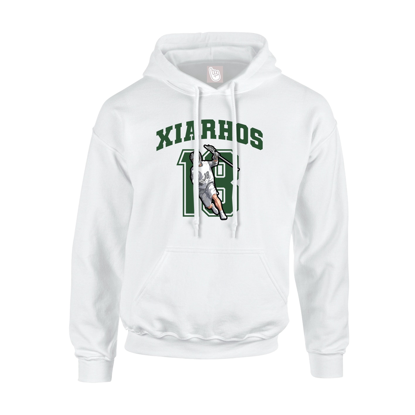Youth Hoodie — Number in White