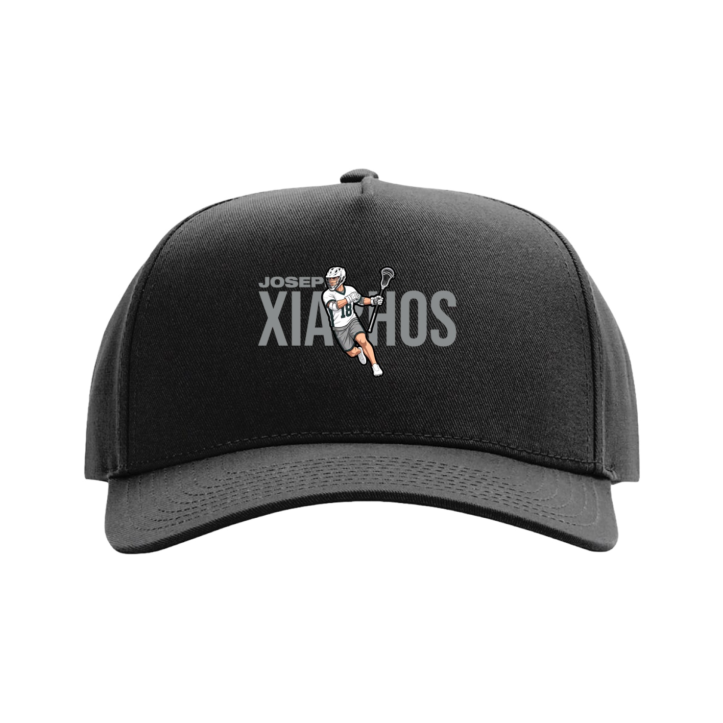 Full Fabric Five-Panel Champ Cap — Player Name in Black