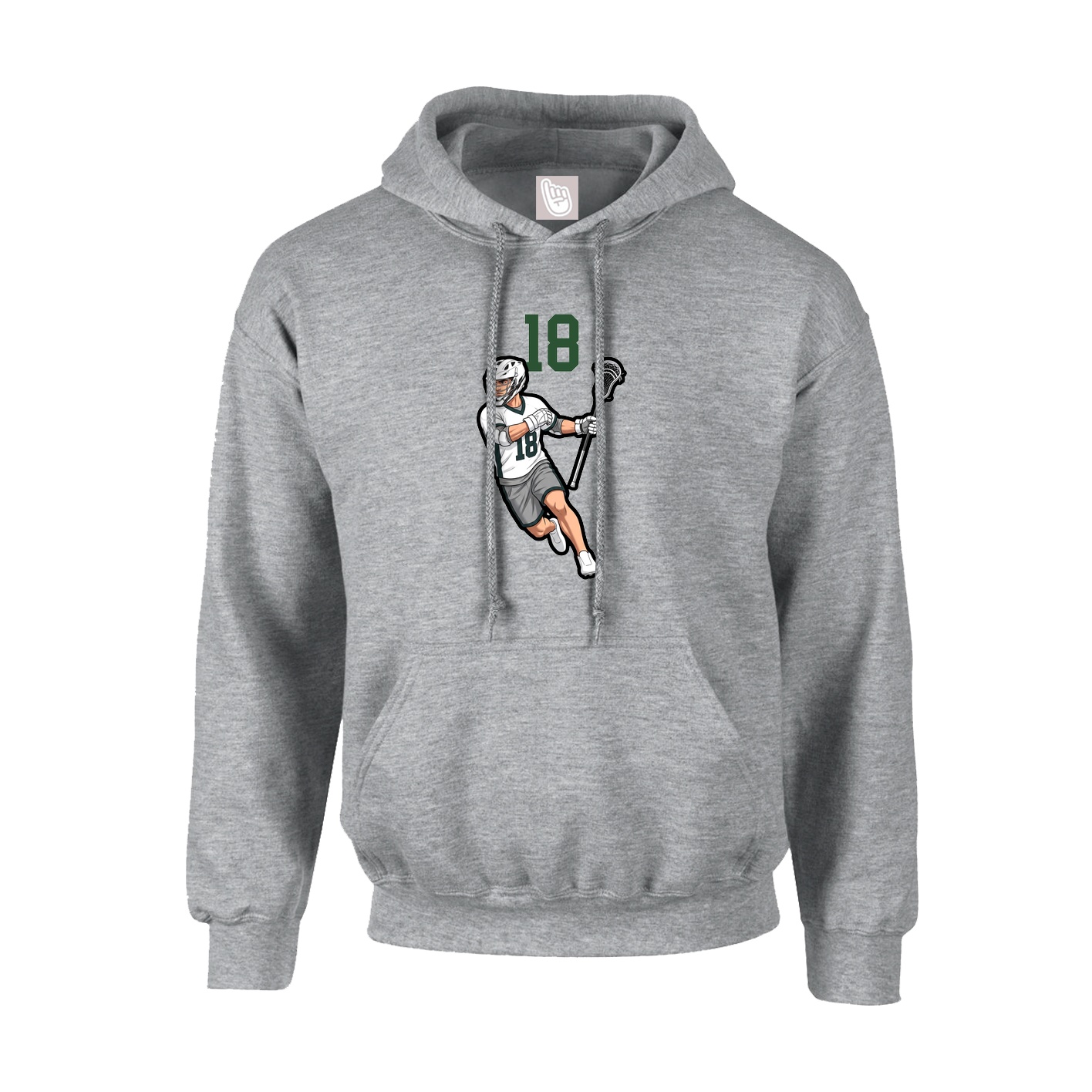Hoodie — Number Top in Grey