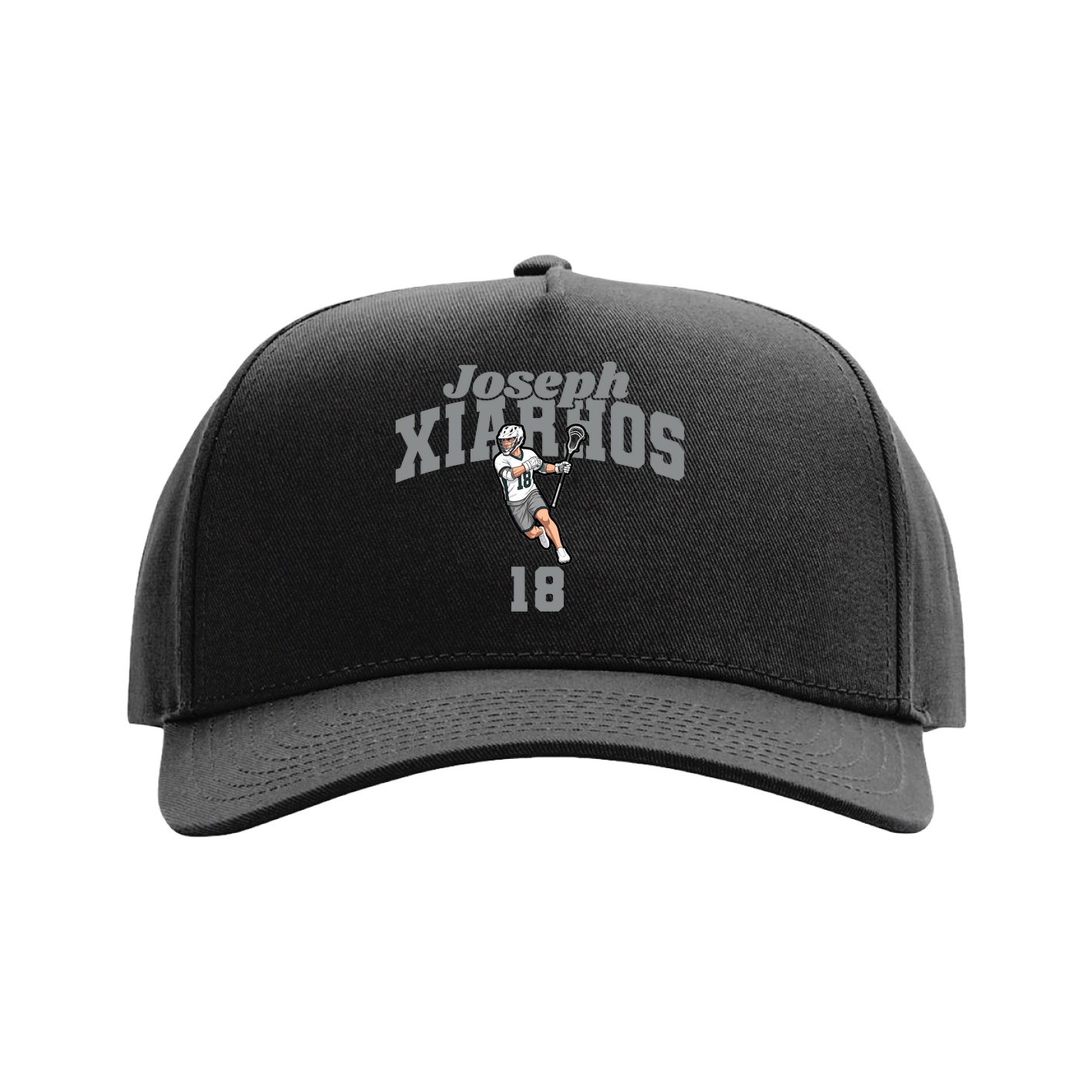 Full Fabric Five-Panel Champ Cap — Signature Arch in Black