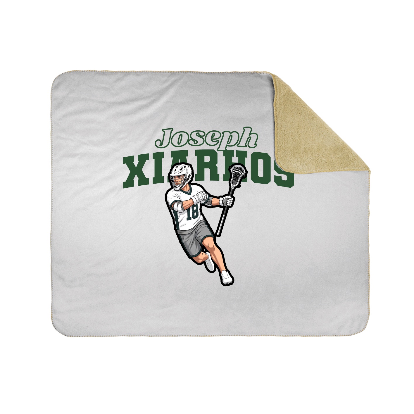 Throw Blanket — Name Arch in White
