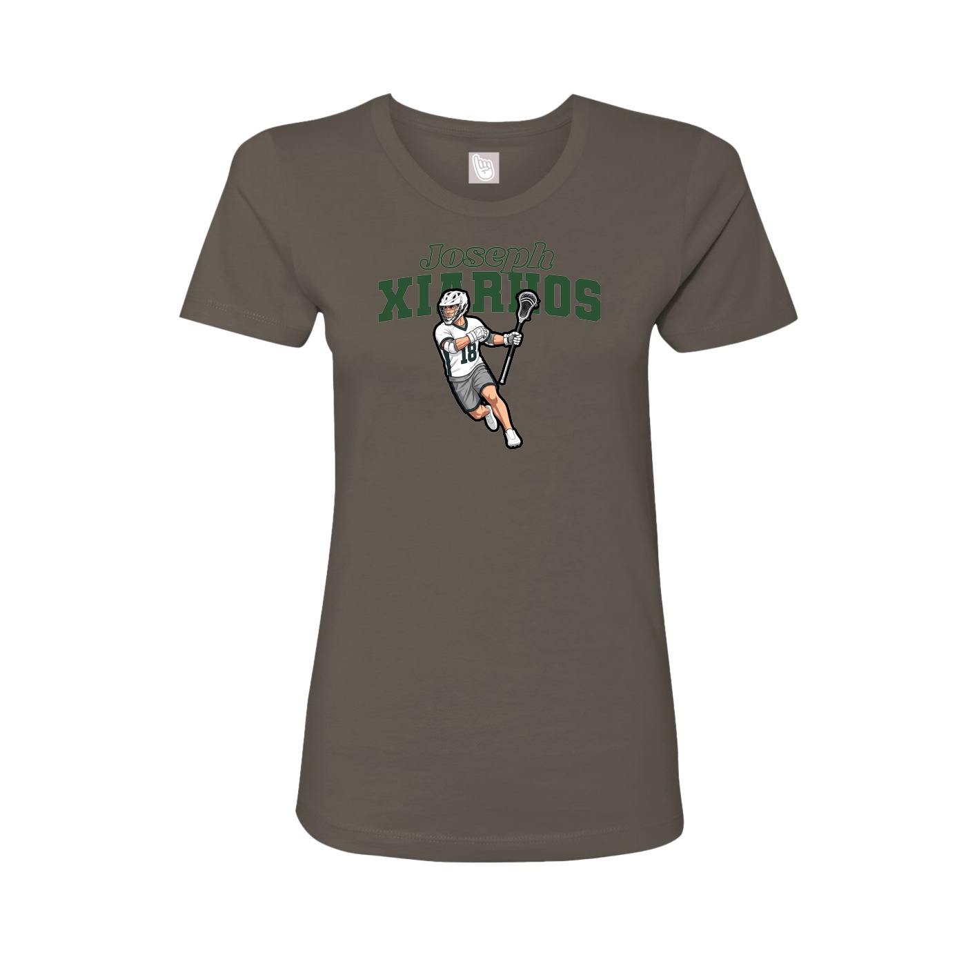 Fitted Women's Tee — Name Arch in Grey