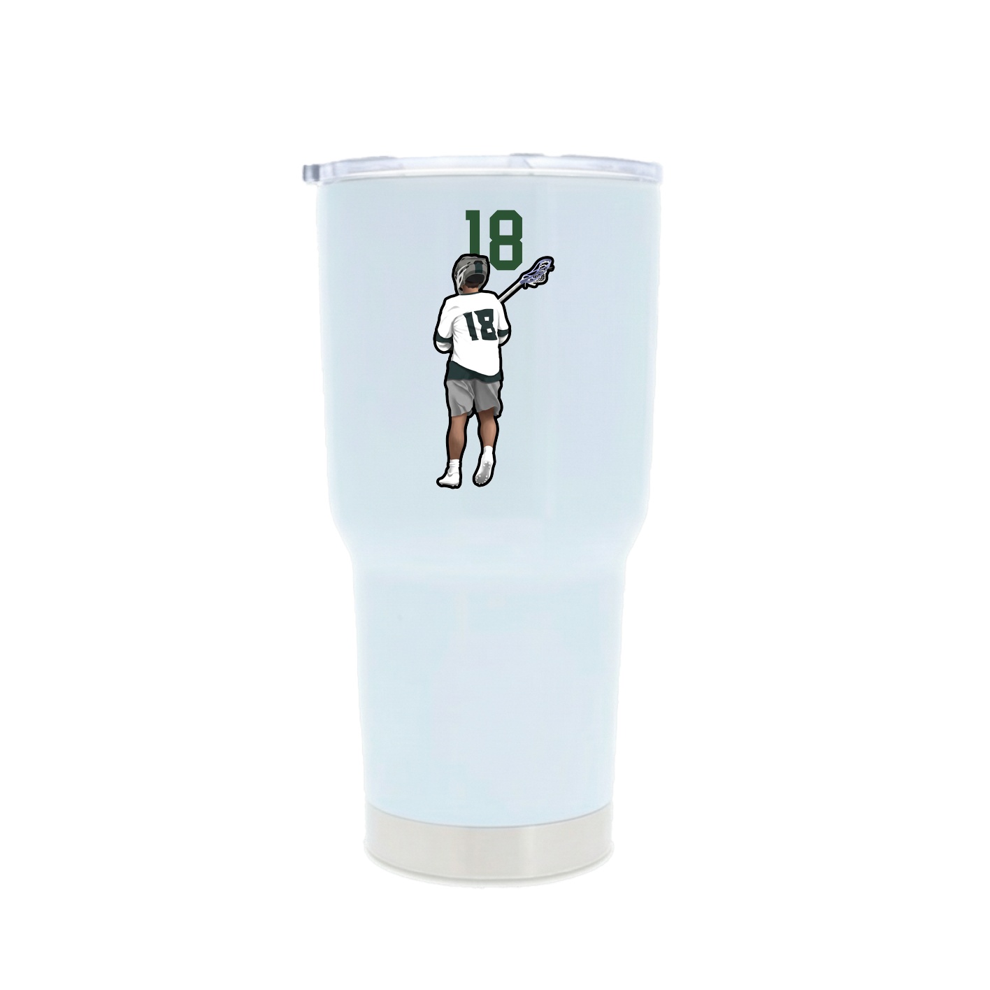 30oz Stainless Steel Tumbler — Number Top in White