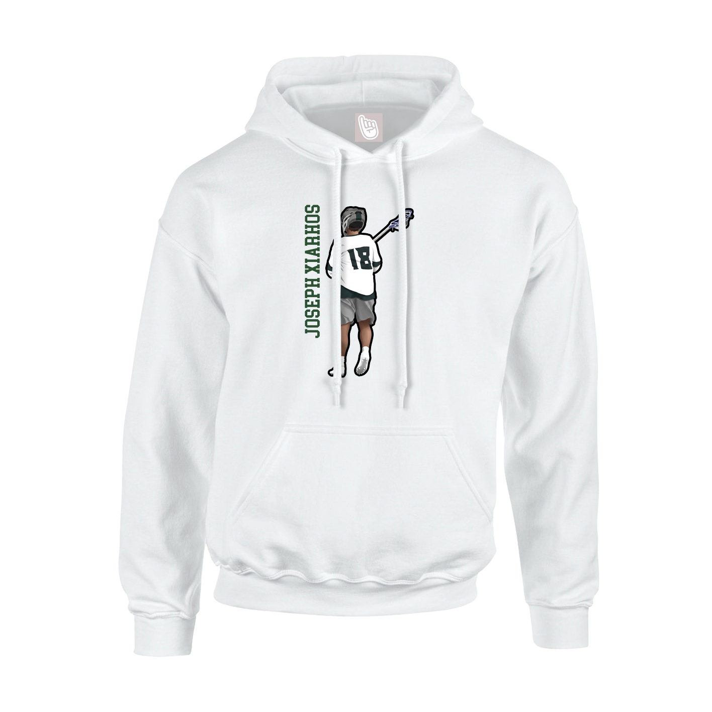 Hoodie — Name Vertical in White