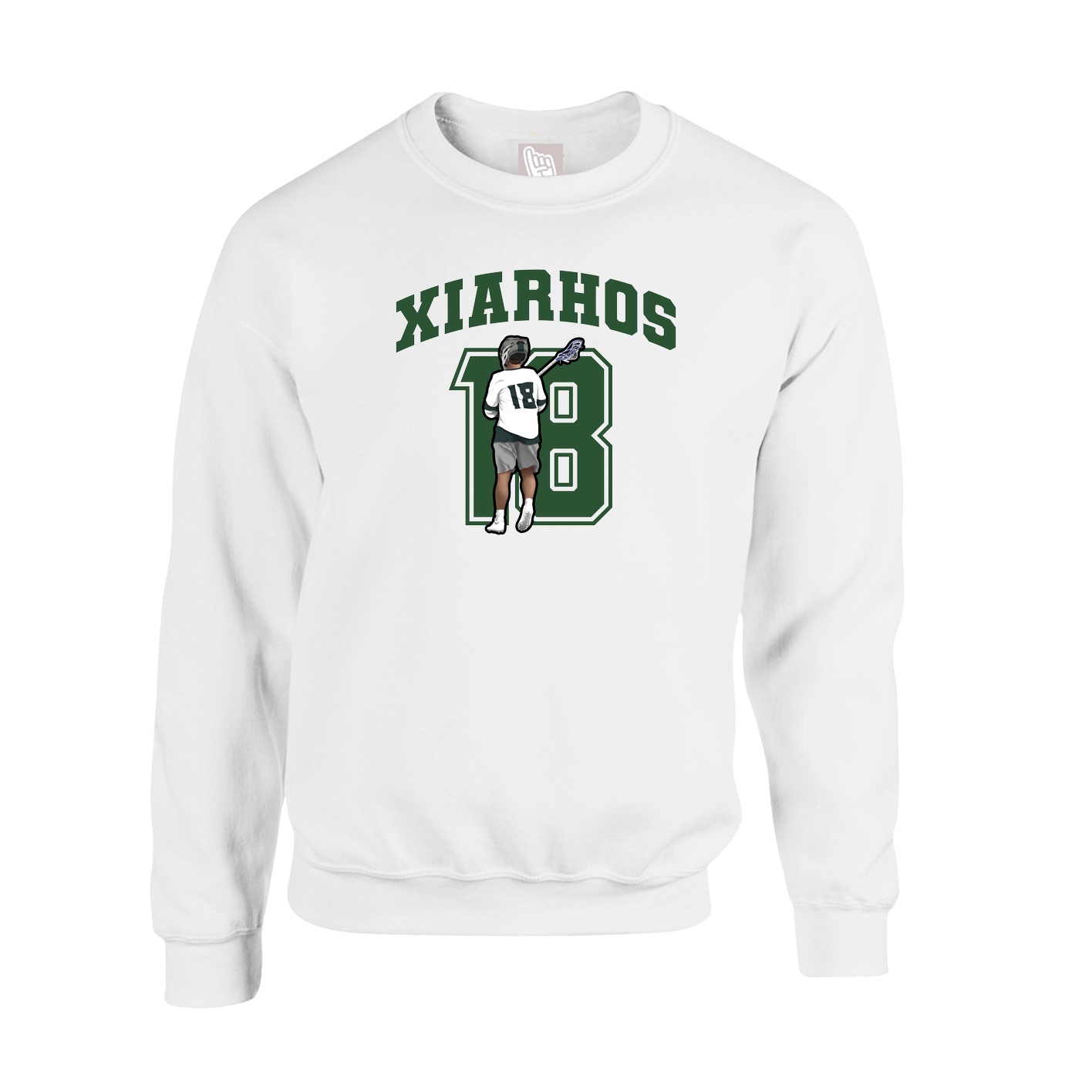 Fleece Crew — Number in White
