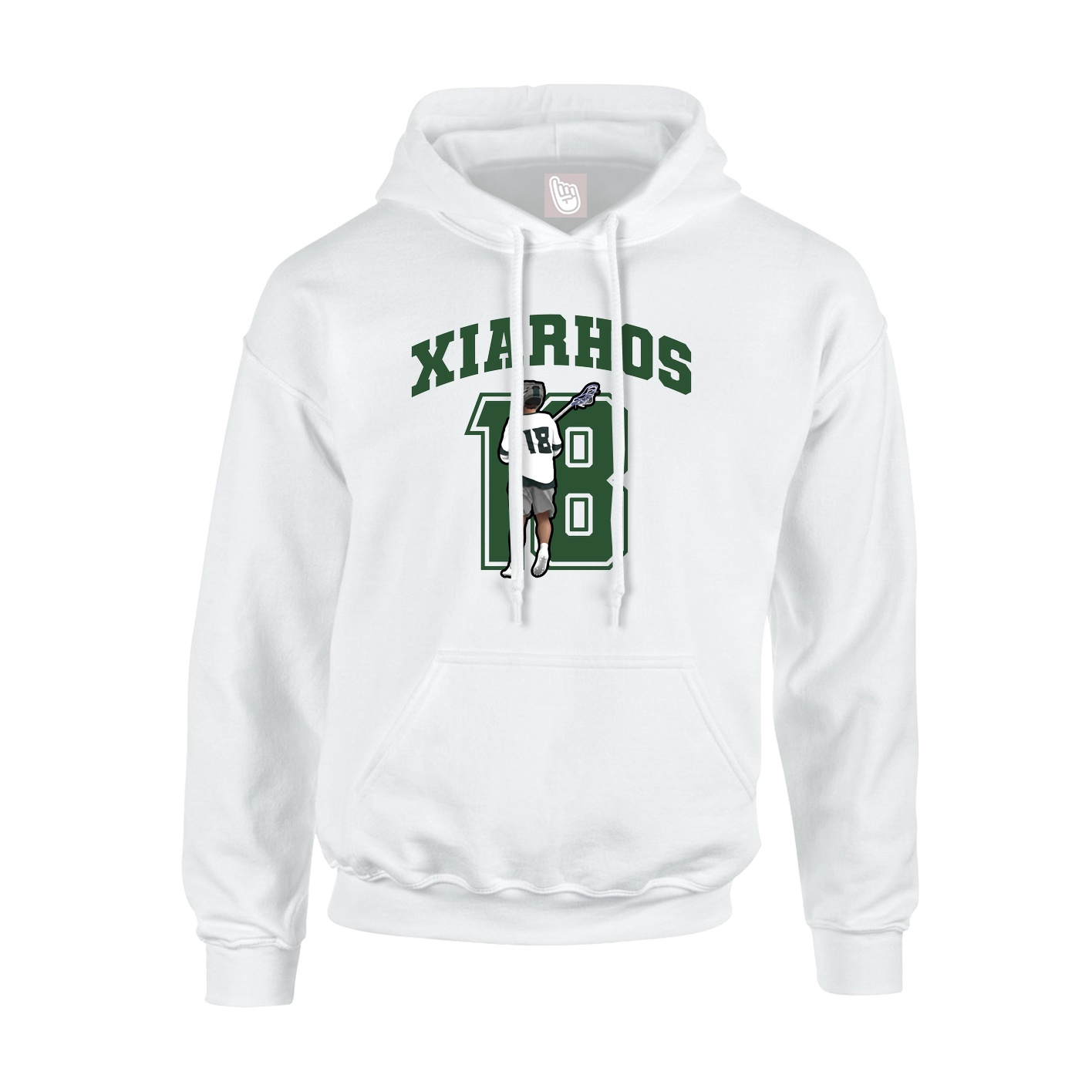 Youth Hoodie — Number in White