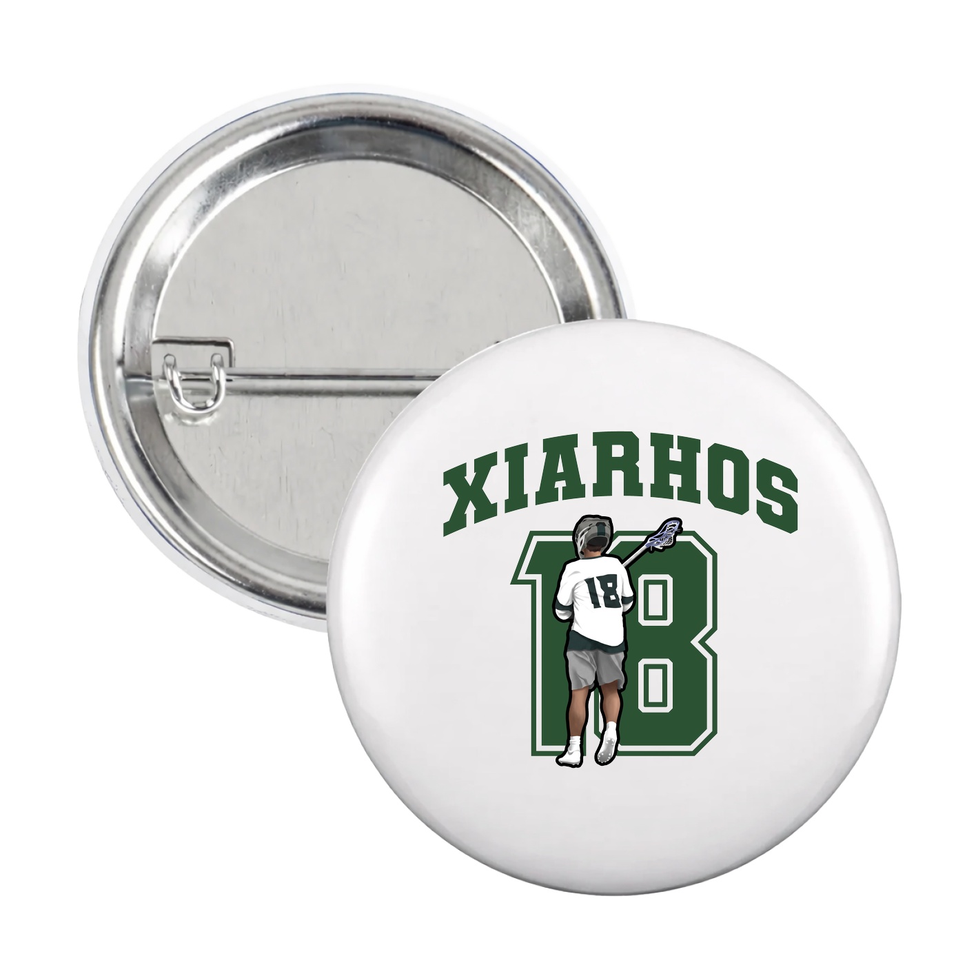 Game Day Button — Number in White