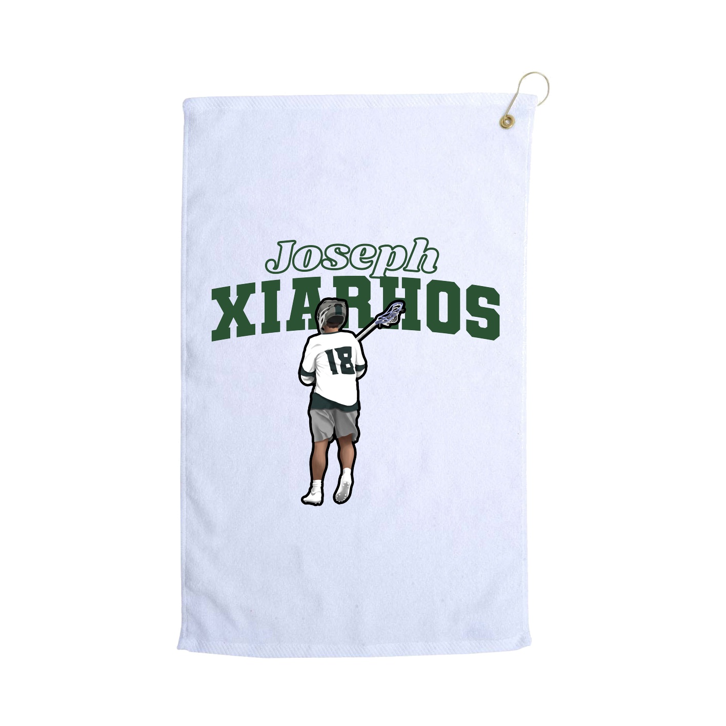 Golf Towel — Name Arch in White