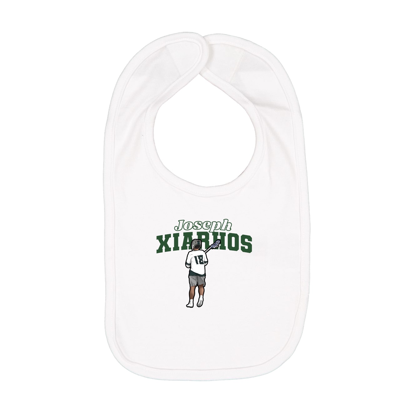 Infant Bib — Name Arch in White