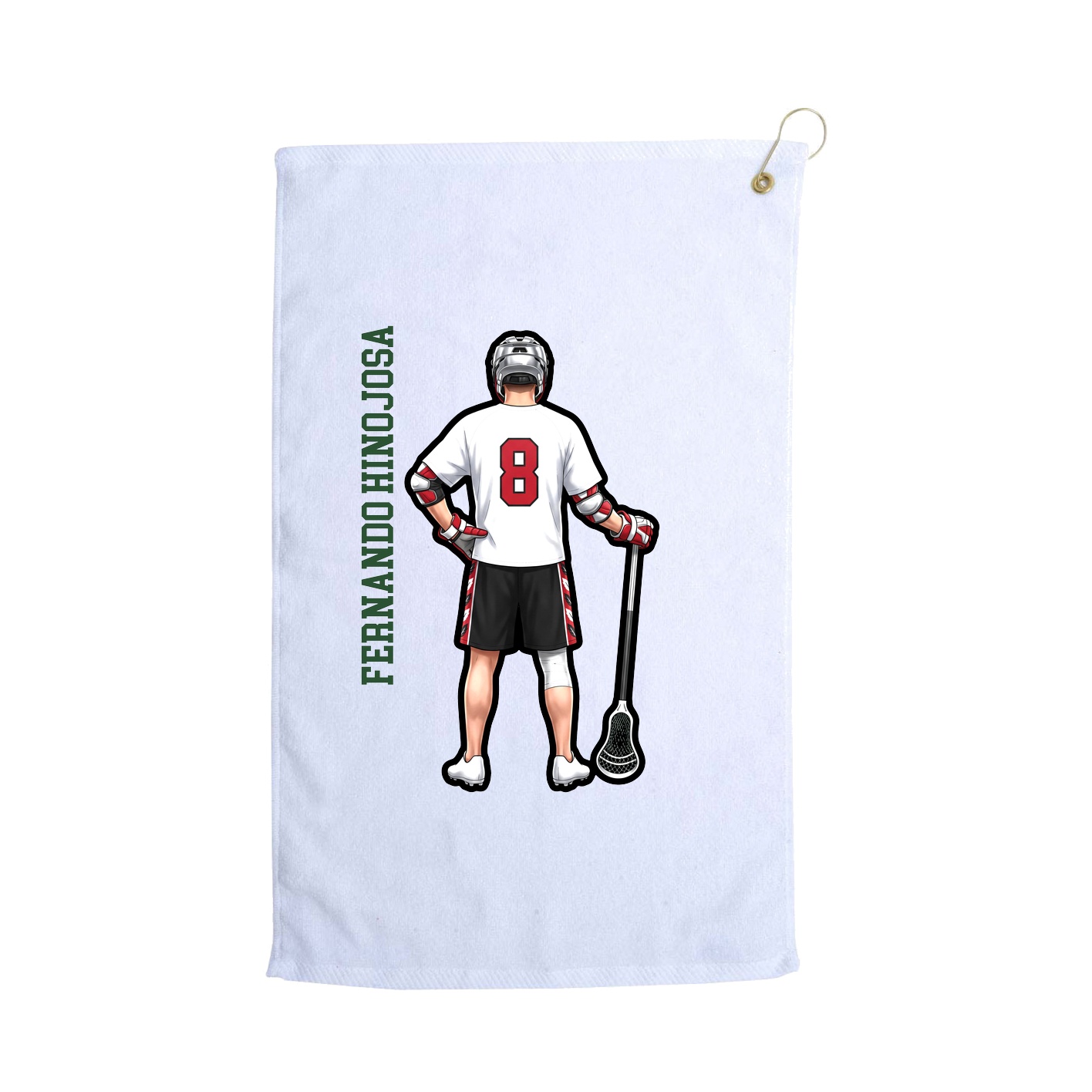Golf Towel — Name Vertical in White