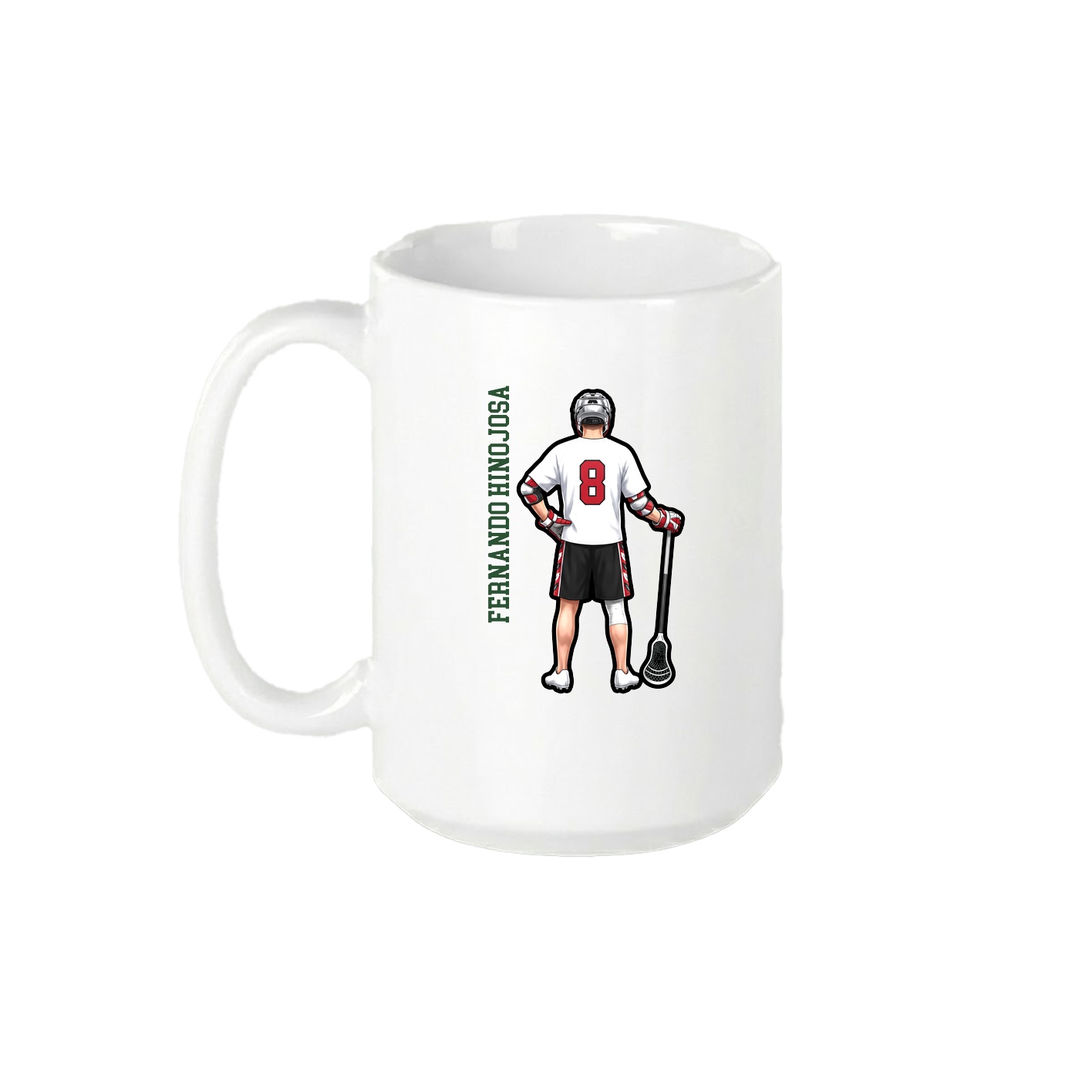 15oz Coffee Mug — Name Vertical in White