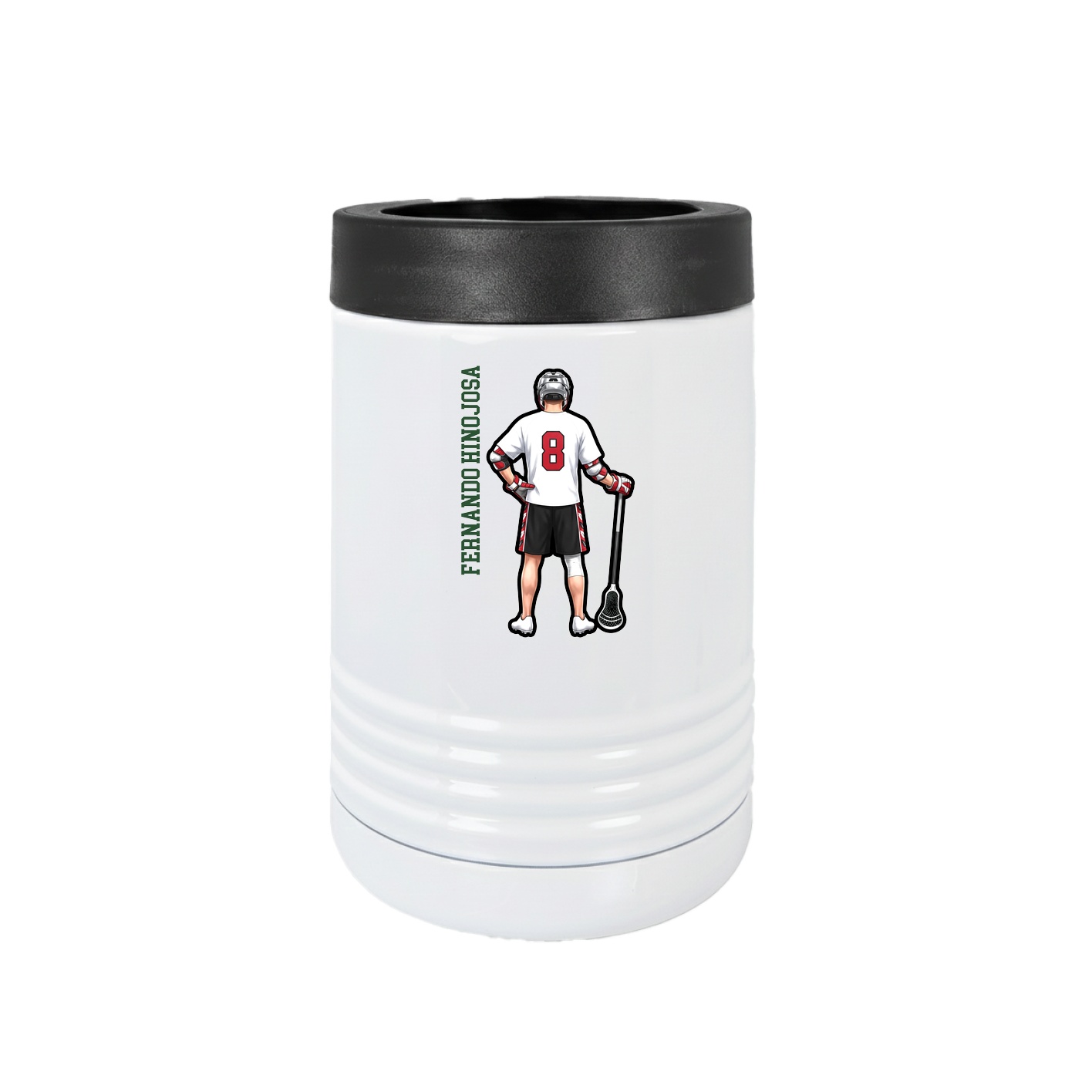 Beverage Holder — Name Vertical in White