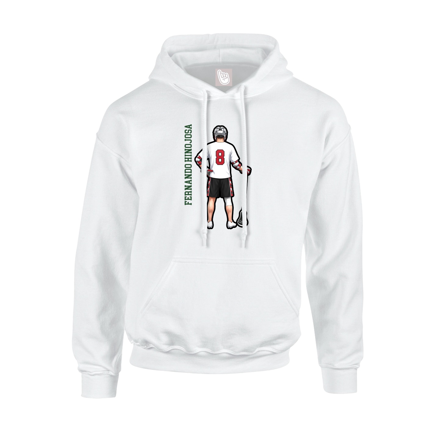 Youth Hoodie — Name Vertical in White