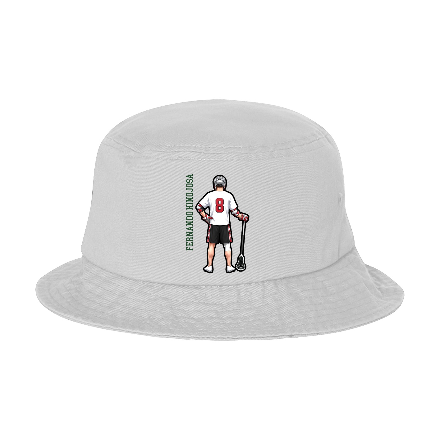 Bucket Cap — Name Vertical in White