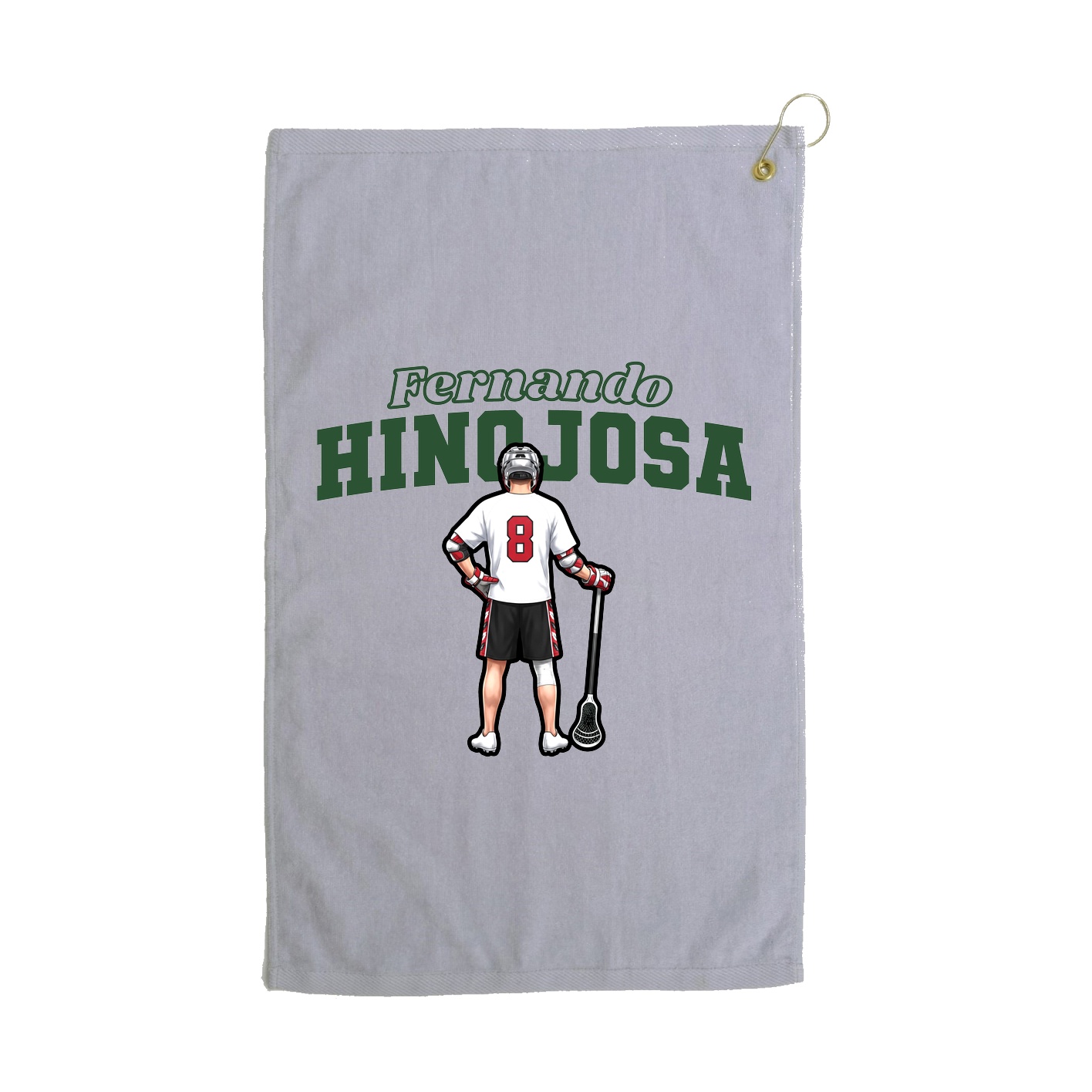 Golf Towel — Name Arch in Grey
