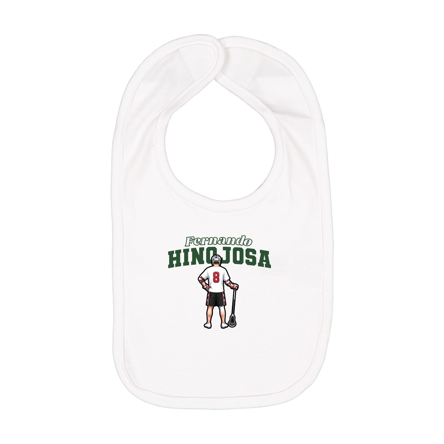Infant Bib — Name Arch in White