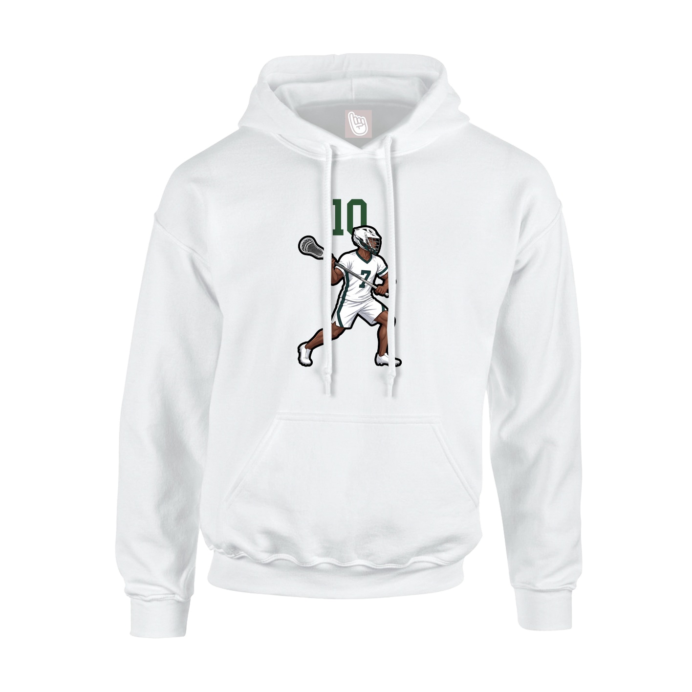Youth Hoodie — Number Top in White