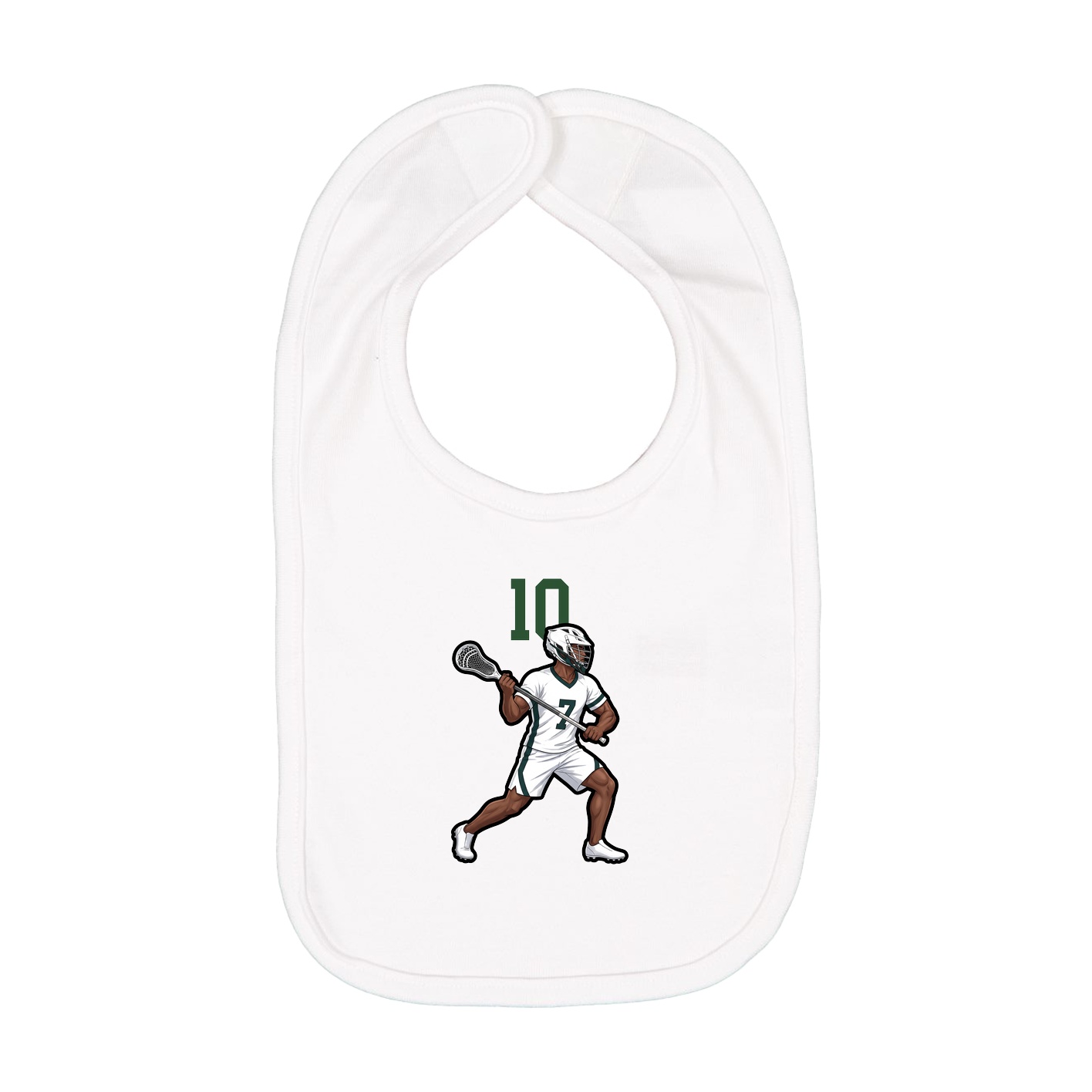 Infant Bib — Number Top in White
