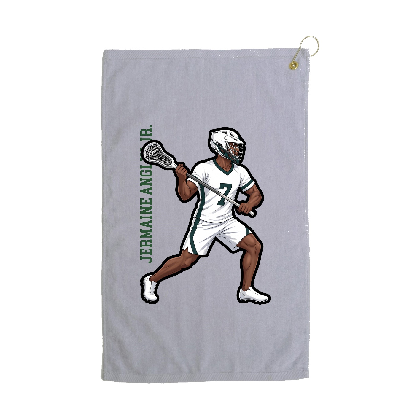 Golf Towel — Name Vertical in Grey
