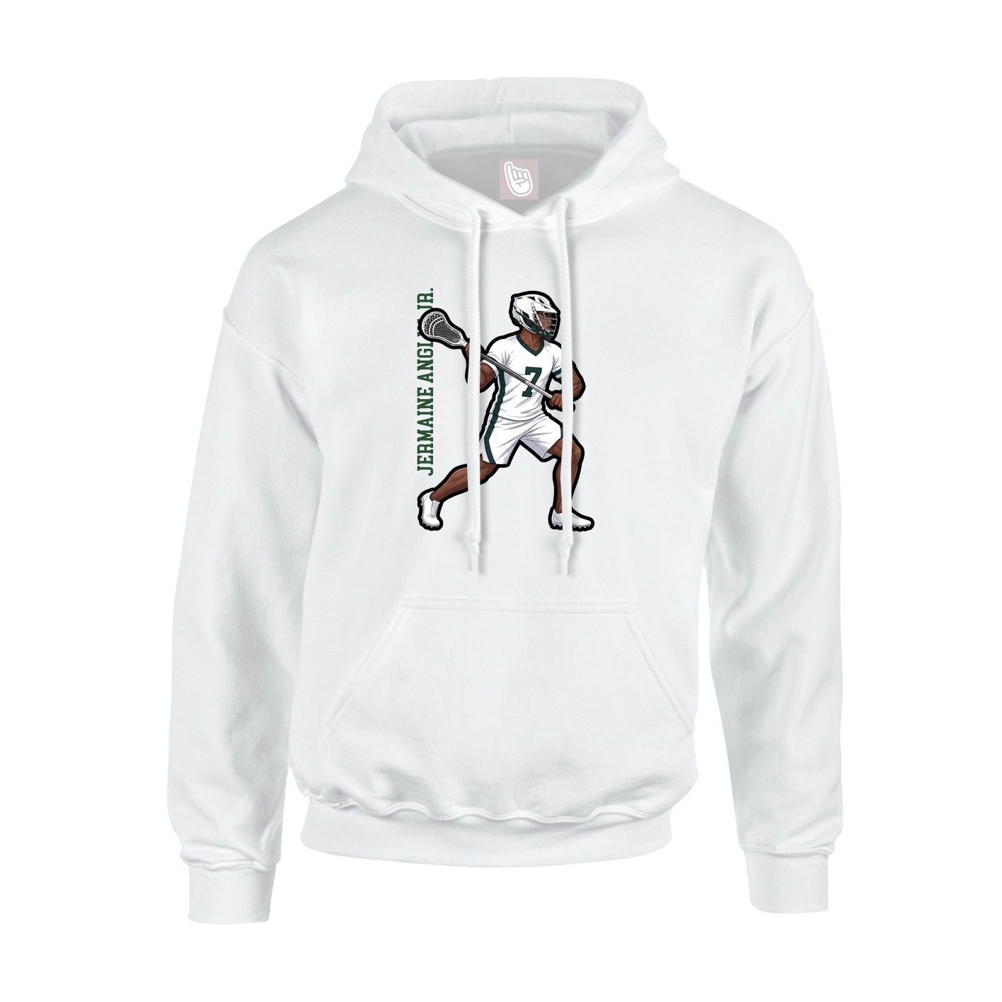 Hoodie — Name Vertical in White