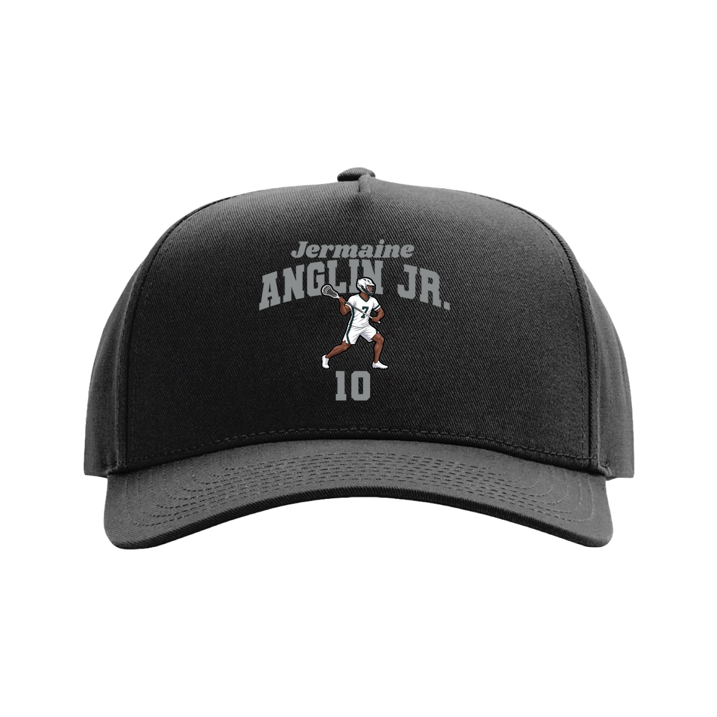 Full Fabric Five-Panel Champ Cap — Signature Arch in Black