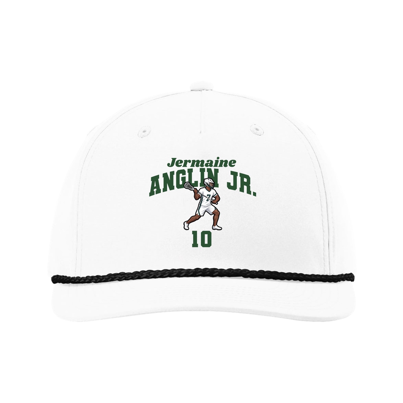 Five-Panel Classic Rope Cap — Signature Arch in White