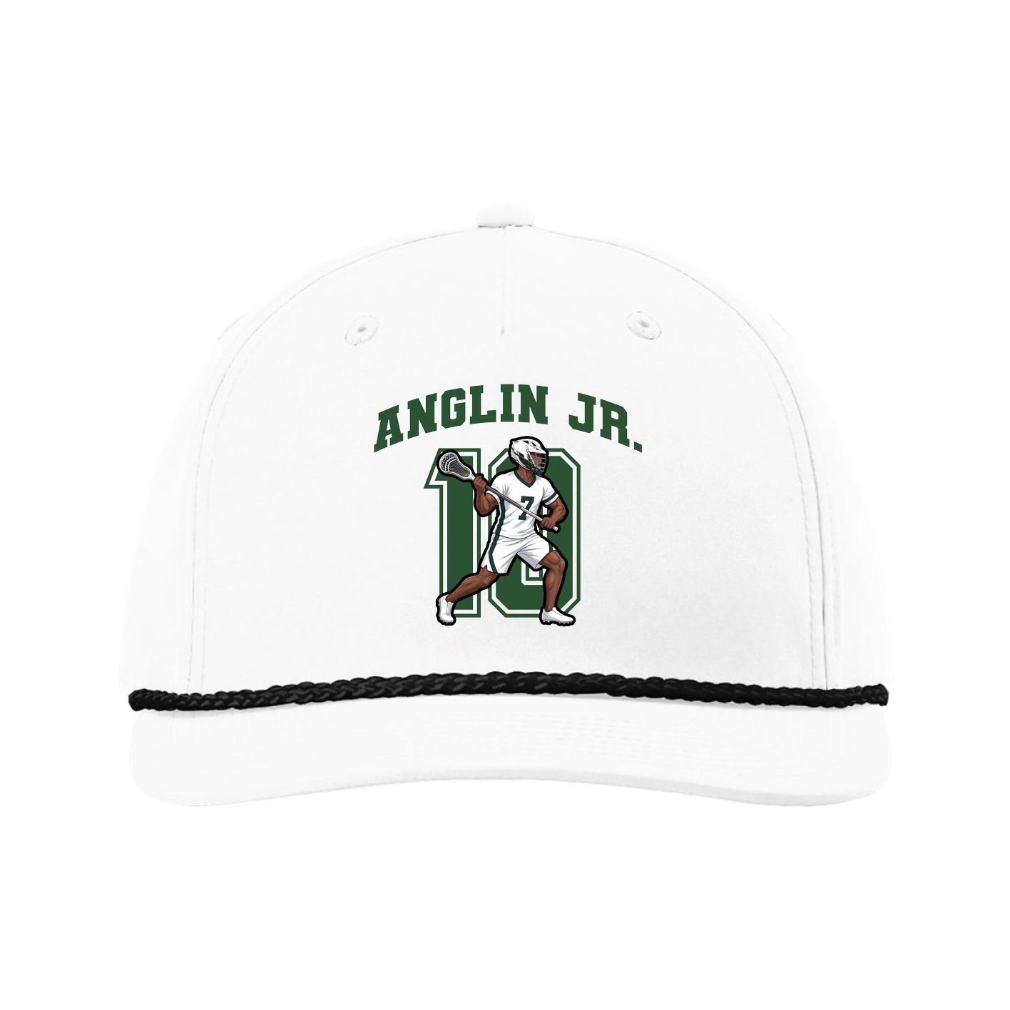 Five-Panel Classic Rope Cap — Number in White