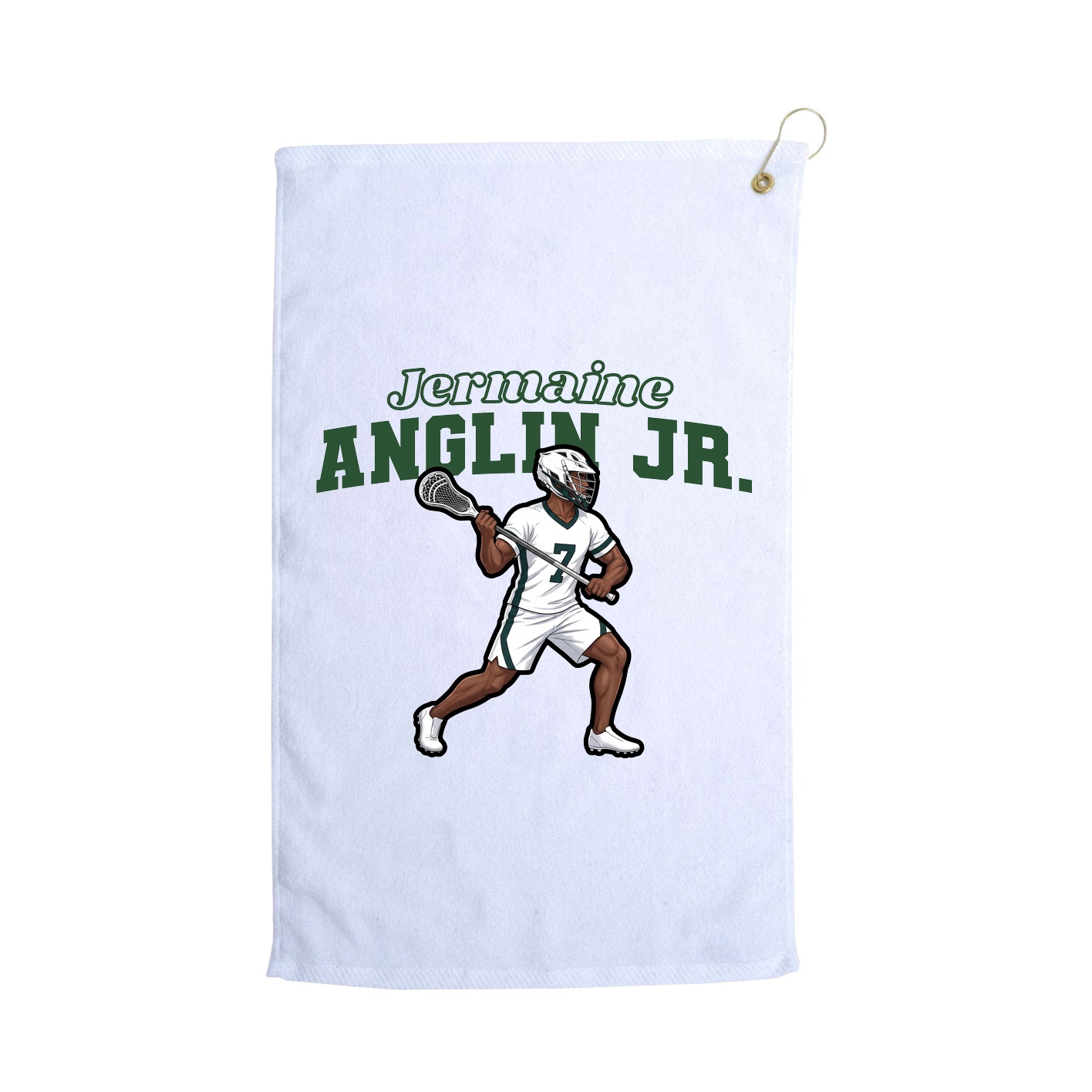 Golf Towel — Name Arch in White