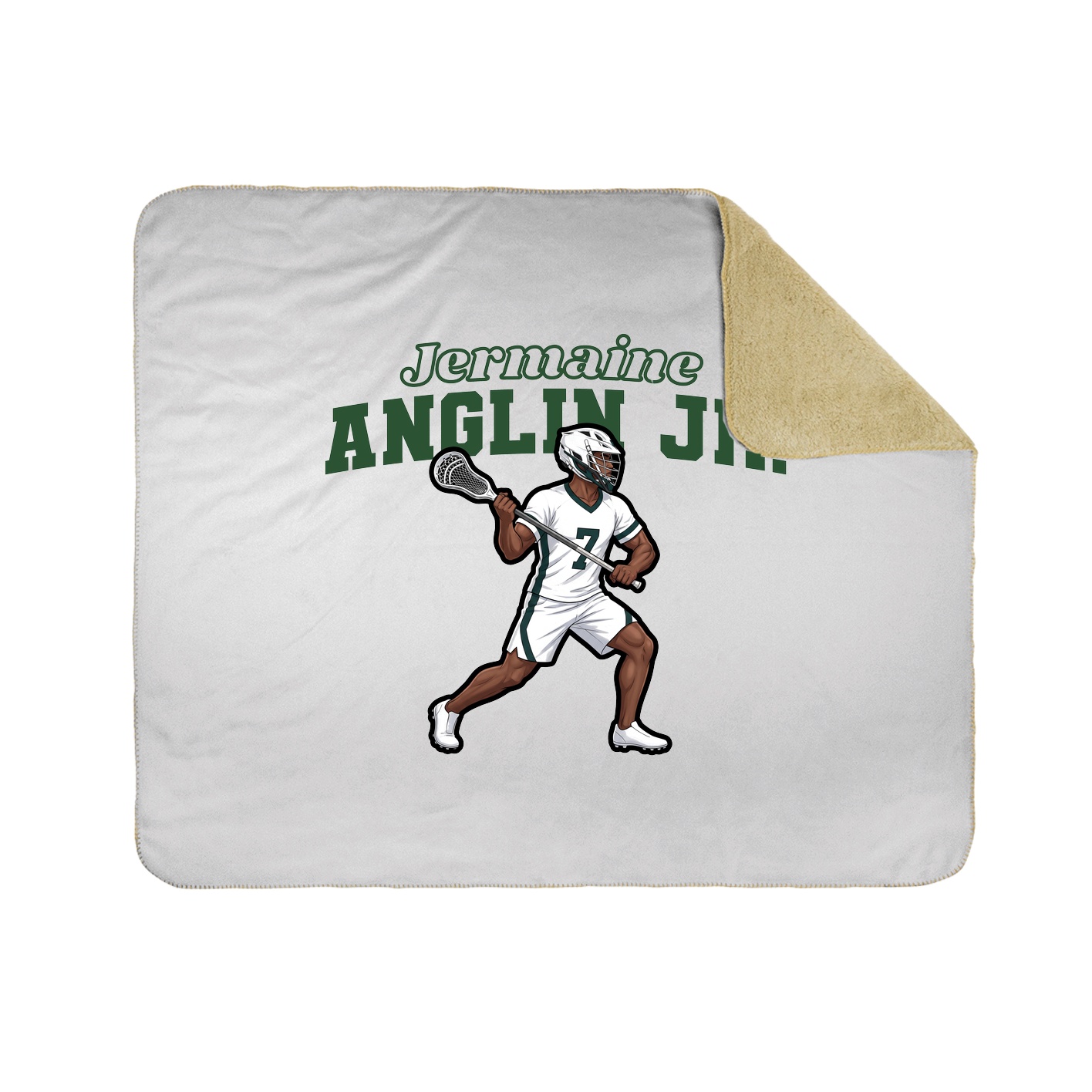Throw Blanket — Name Arch in White