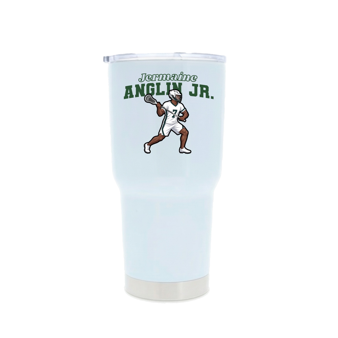 30oz Stainless Steel Tumbler — Name Arch in White