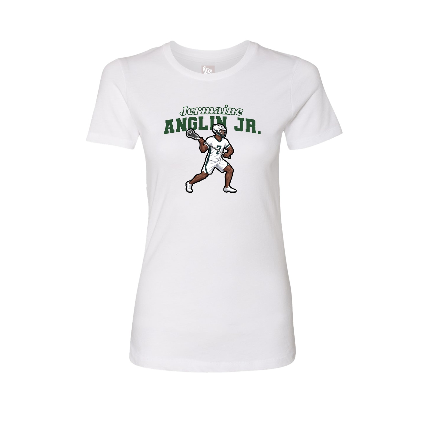 Fitted Women's Tee — Name Arch in White