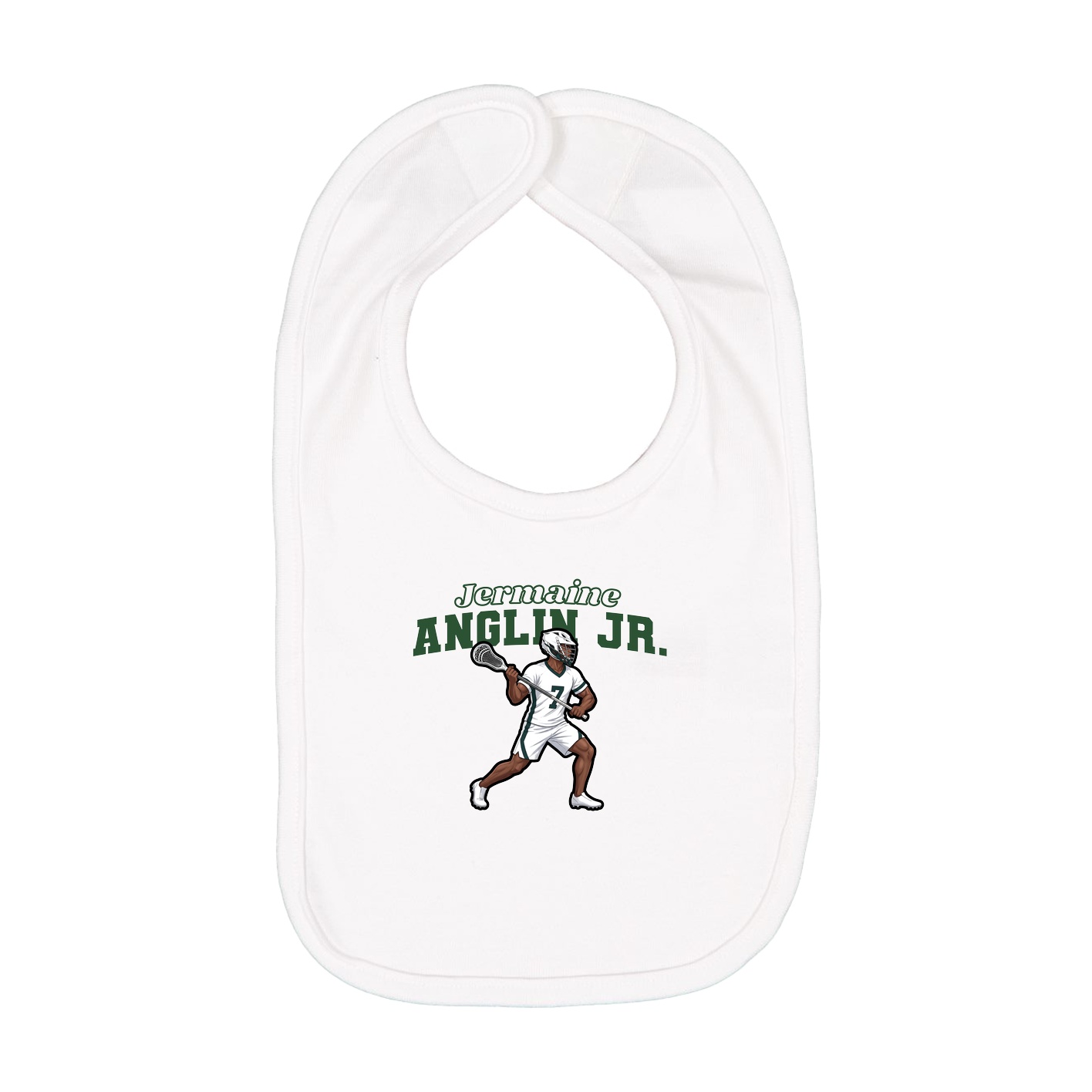 Infant Bib — Name Arch in White