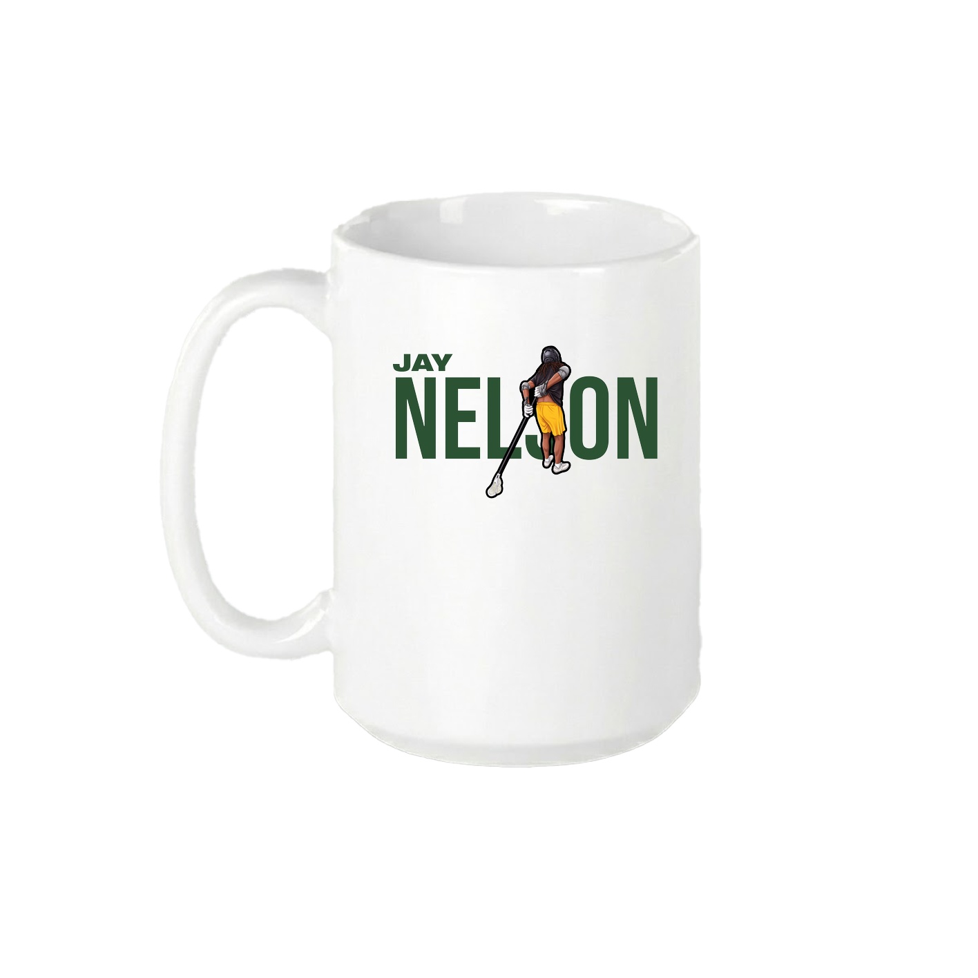 15oz Coffee Mug — Player Name in White
