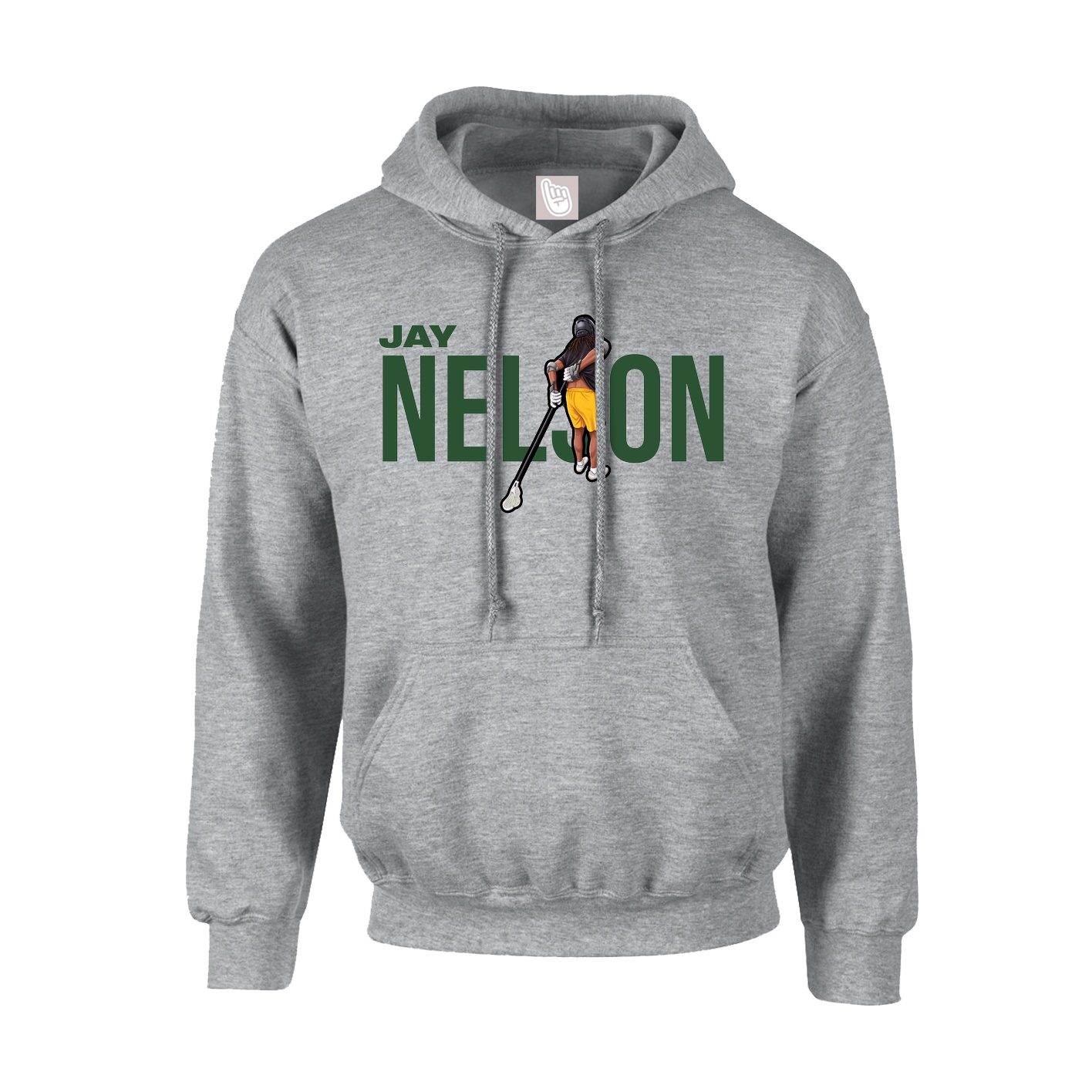 Youth Hoodie — Player Name in Grey