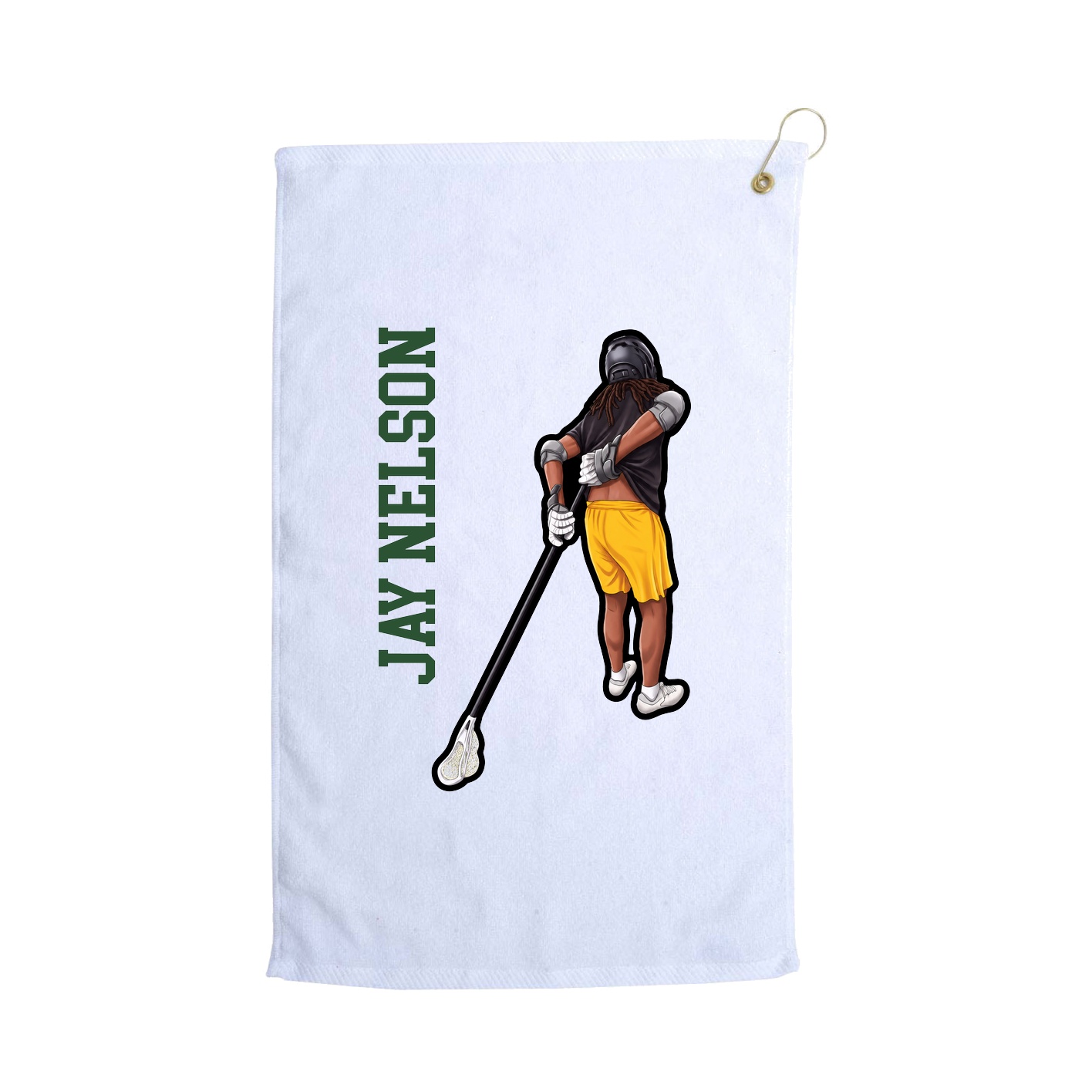Golf Towel — Name Vertical in White