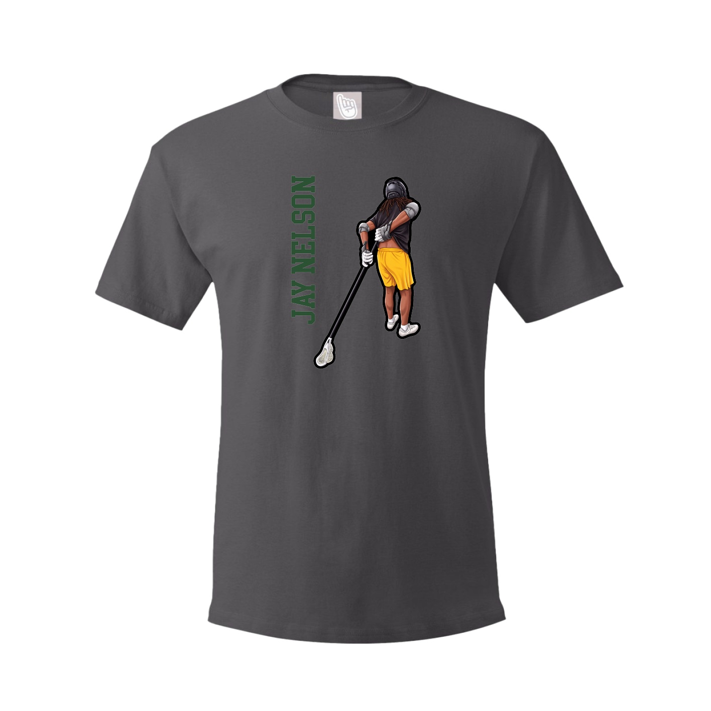 Tee — Name Vertical in Grey