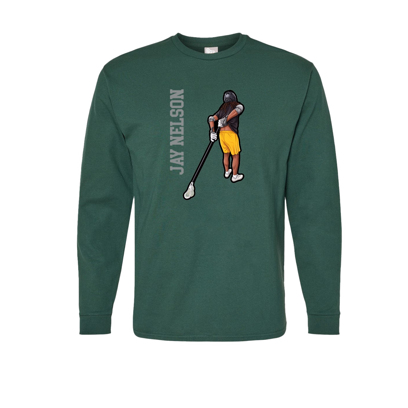 Long Sleeve Tee — Name Vertical in Green
