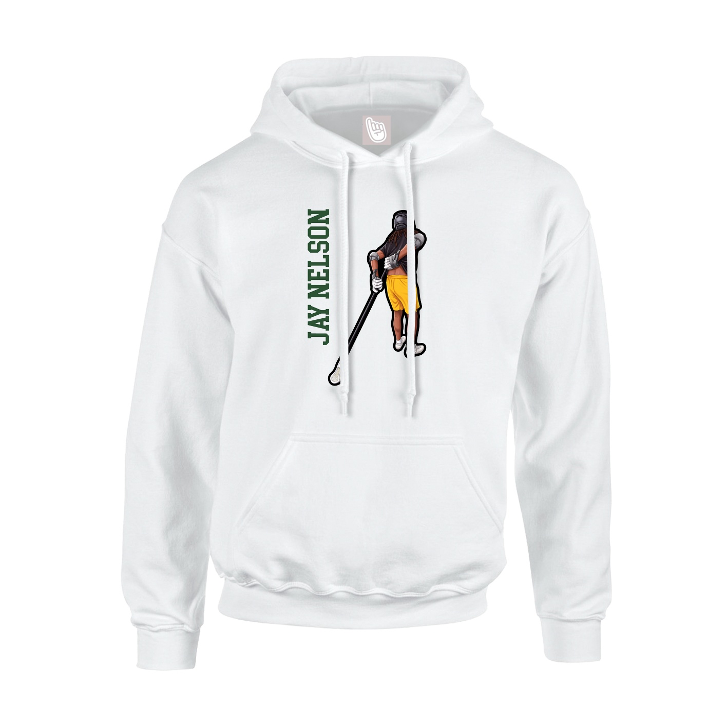 Youth Hoodie — Name Vertical in White