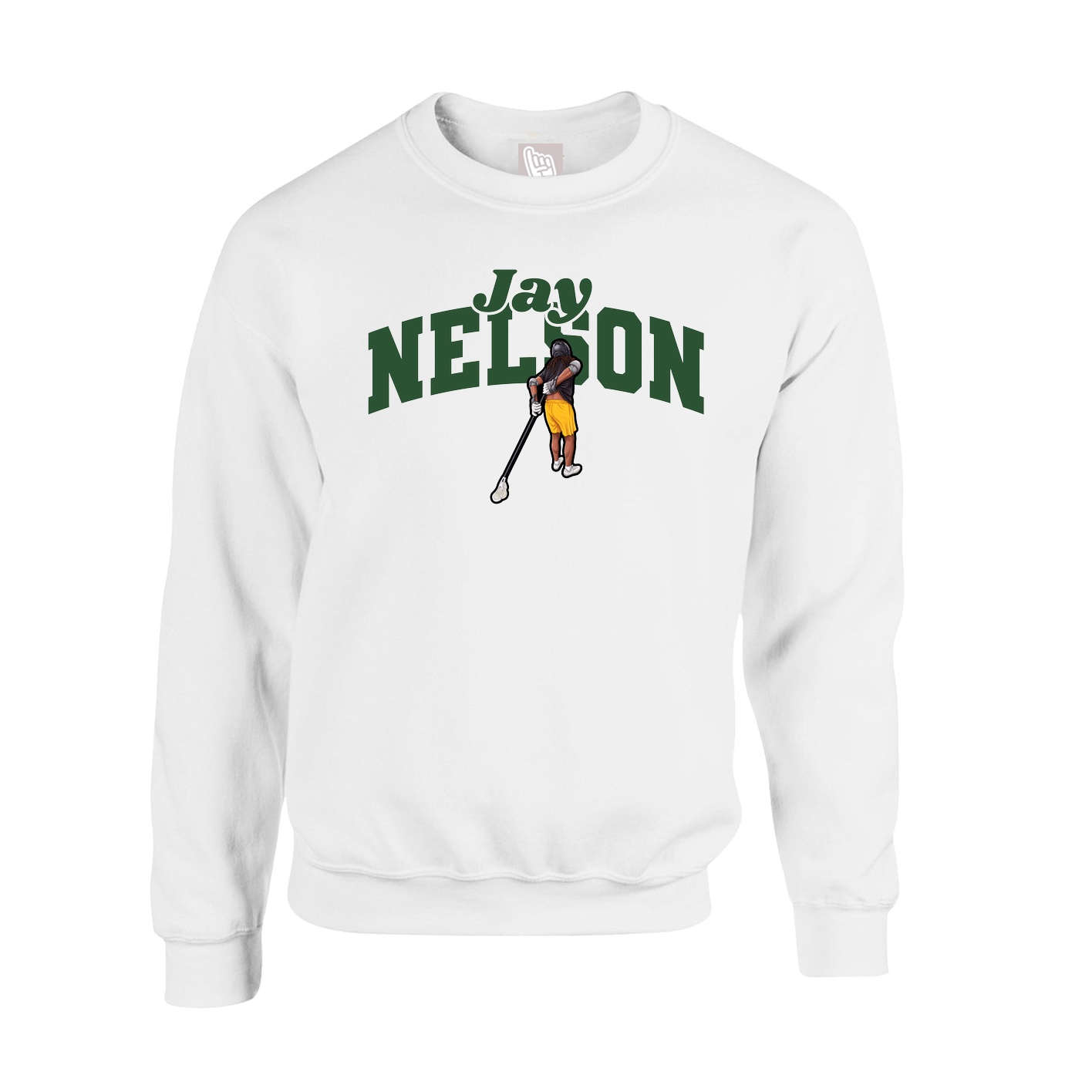 Fleece Crew — Signature Arch in White